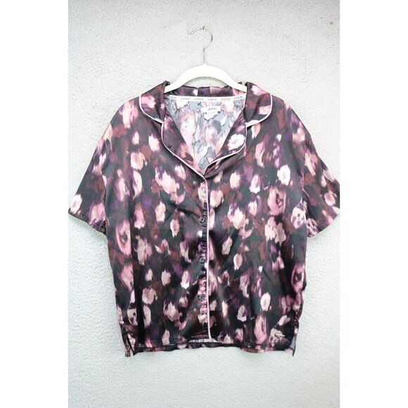 Jason Wu Short Sleeve Button-Up Satin Pajama Set-Medium-Drawstring-Pockets - Picture 10 of 16